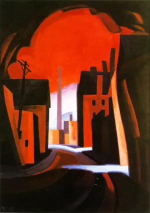 A New England Town by Oscar Bluemner - Oil Painting Reproduction