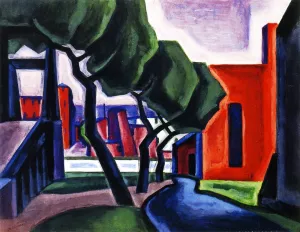 Approach of Night Hoboken by Oscar Bluemner - Oil Painting Reproduction
