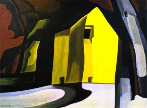 Black by Gold Oil painting by Oscar Bluemner