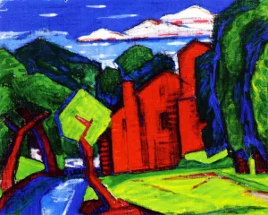 Butter Factory, Montgomery Street, Bloomfield, New Jersey Oil painting by Oscar Bluemner