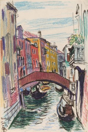 Canal, Venice by Oscar Bluemner Oil Painting