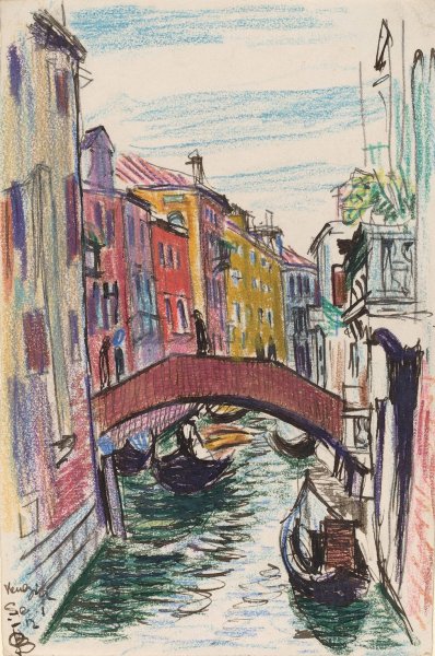 Canal, Venice  by Oscar Bluemner - Hand-Painted Oil Painting Reproduction