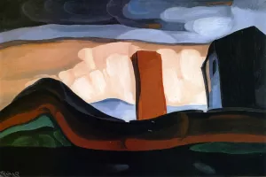Dawn, a Canal Oil painting by Oscar Bluemner