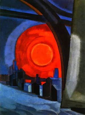 Eye of Night by Oscar Bluemner - Oil Painting Reproduction