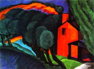 Glowing Night Oil painting by Oscar Bluemner