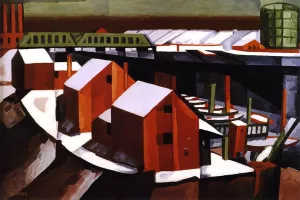 Hackensack River Oil painting by Oscar Bluemner