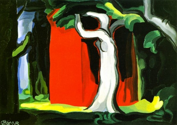 June Night, Backyard by Oscar Bluemner - Hand-Painted Oil Painting Reproduction
