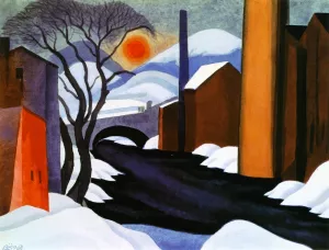 Mill Creek Oil painting by Oscar Bluemner