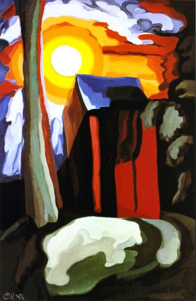 Main Product Photo of Moonshine Fantasy Painting by Oscar Bluemner