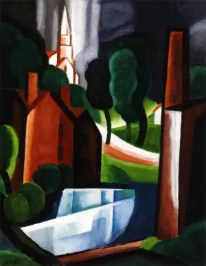 New Hampshire Town by Oscar Bluemner - Oil Painting Reproduction