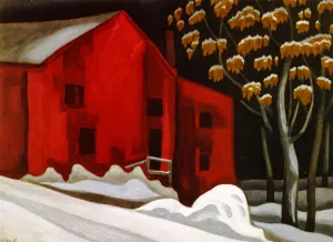 Old House, Elizabeth, New Jersey Oil painting by Oscar Bluemner