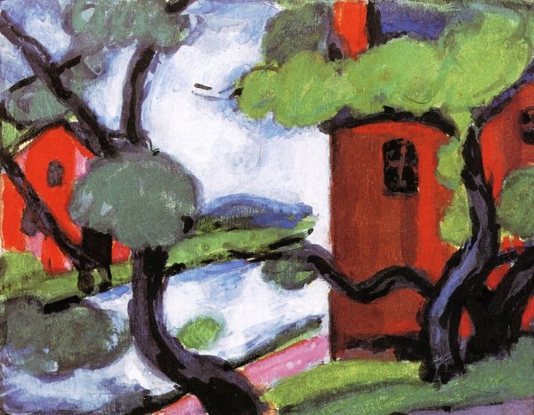 Main Product Photo of Passaic Avenue Bridge, North Bloomfield Painting by Oscar Bluemner