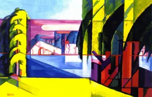 Perth Amboy Tottenville Oil painting by Oscar Bluemner