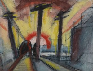 Railroad Tracks by Oscar Bluemner Oil Painting
