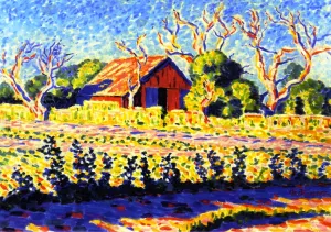 Red Barn II Oil painting by Oscar Bluemner