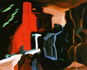 Red, Night Thoughts Oil painting by Oscar Bluemner