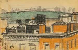 Rooftops, Harlem by Oscar Bluemner Oil Painting