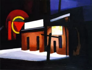 Roosevelt Laundry Oil painting by Oscar Bluemner