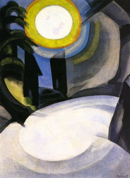 Main Product Photo of Silver Moon Painting by Oscar Bluemner