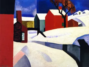 South Peterson Snow by Oscar Bluemner Oil Painting