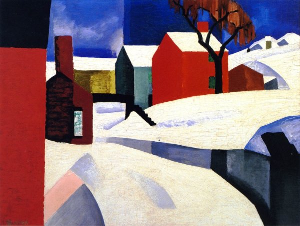 Main Product Photo of South Peterson Snow Painting by Oscar Bluemner