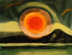 Sunset of the St. Lawrence Oil painting by Oscar Bluemner