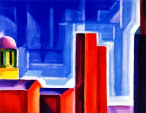 Variation of Expression of a Silktown, New Jersey Peterson Centre by Oscar Bluemner Oil Painting