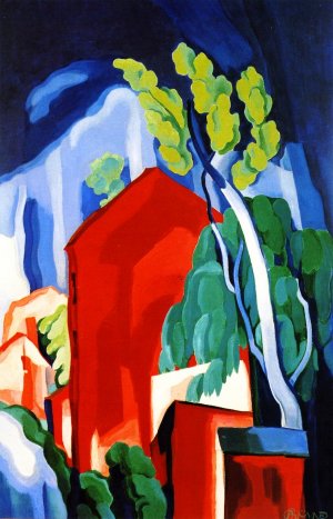 Walking along a New Jersey Canal Oil painting by Oscar Bluemner