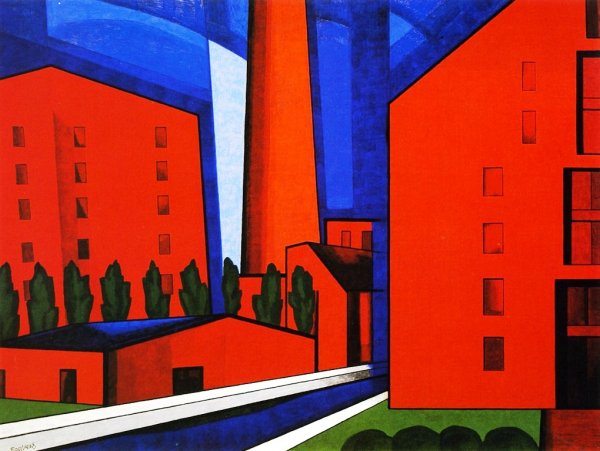 Main Product Photo of Walls of New England Painting by Oscar Bluemner