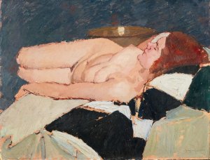 Nudo di donna by Oscar Ghiglia Oil Painting