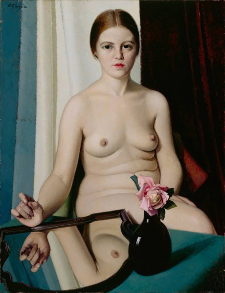 The Artificial Rose  by Oscar Ghiglia - Hand-Painted Oil Painting Reproduction