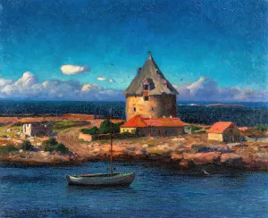 View from Christianso Oil painting by Oscar Hullgren