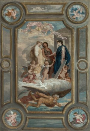 Allegorie du mariage by Oscar-Pierre Mathieu Oil Painting