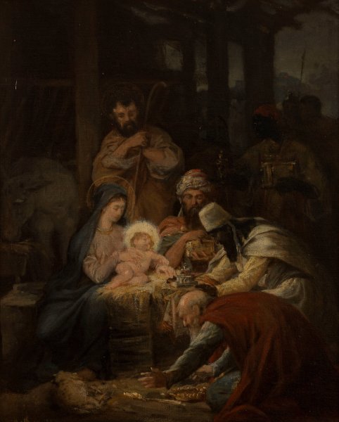 Main Product Photo of L'Adoration des Mages  Painting by Oscar-Pierre Mathieu