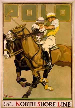 Polo, by the North Shore Line by Oscar Rabe Hanson Oil Painting