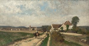 Landscape near Grez-sur-Loing by Oscar Torna Oil Painting
