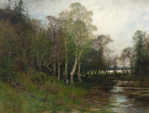 Spring Landscape. Motif from Tullinge in SOdermanland by Oscar Torna Oil Painting