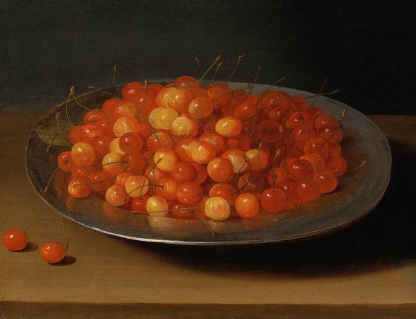 Still Life with Cherries by Osias Beert The Elder - Hand-Painted Oil Painting Reproduction