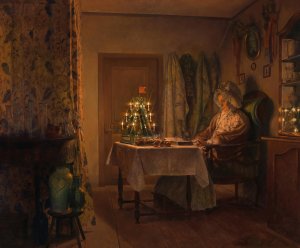 Christmas by Oskar Freiwirth-Lutzow Oil Painting