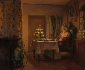 Christmas by Oskar Freiwirth-Lutzow Oil Painting