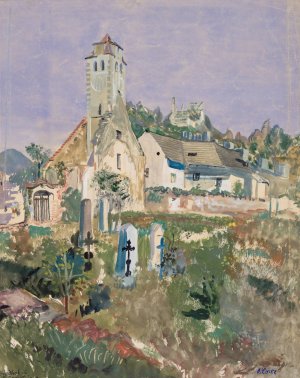 Friedhof in Durnstein by Oskar Laske Oil Painting