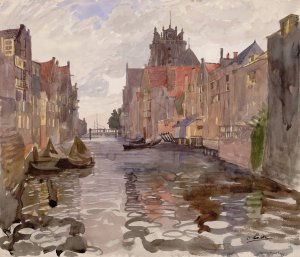 Kanal in Dordrecht by Oskar Laske Oil Painting