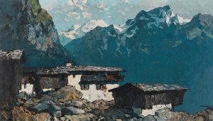 Bergbauernhaus by Oskar Mulley Oil Painting