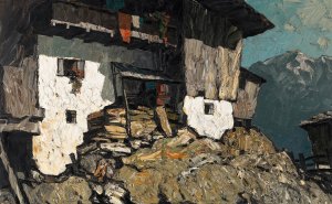 Bergbauernhof by Oskar Mulley Oil Painting