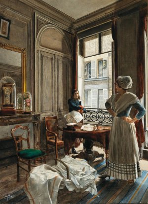Napoleon And A Chambermaid by Oskar Rex Oil Painting