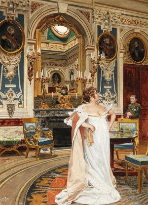 Napoleon and Josephine by Oskar Rex Oil Painting