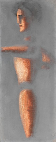 Figur auf grauem Grund by Oskar Schlemmer Oil Painting
