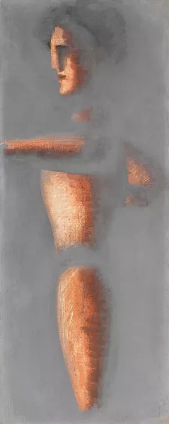 Figur auf grauem Grund by Oskar Schlemmer Oil Painting
