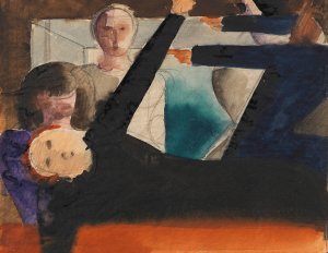 Zwiegesprach by Oskar Schlemmer Oil Painting