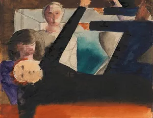 Zwiegesprach by Oskar Schlemmer Oil Painting
